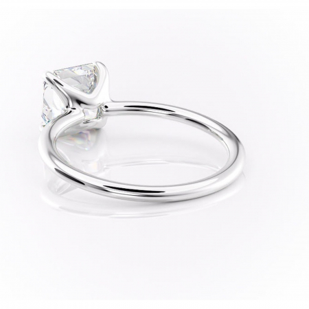 Inel de logodnă Helena din aur Alb 14kt cu moissanite tăietură asscher – Solitar rafinată pentru profil jos | Personalizează și configurează gratuit online [3]