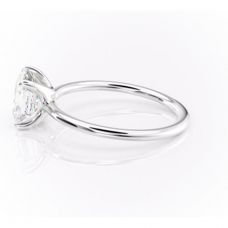 Inel de logodnă Helena din aur Alb 14kt cu moissanite tăietură asscher – Solitar rafinată pentru profil jos | Personalizează și configurează gratuit online [5]