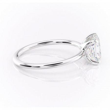 Inel de logodnă Helena din aur Alb 14kt cu moissanite tăietură asscher – Solitar rafinată pentru profil jos | Personalizează și configurează gratuit online [1]