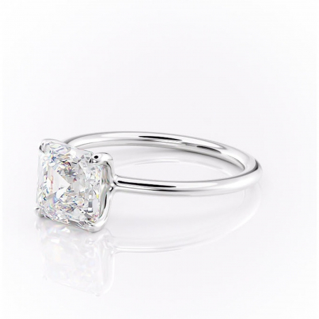 Inel de logodnă Helena din aur Alb 14kt cu moissanite tăietură asscher – Solitar rafinată pentru profil jos | Personalizează și configurează gratuit online [6]