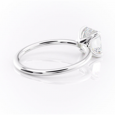 Inel de logodnă Helena din aur Alb 14kt cu moissanite tăietură asscher – Solitar rafinată pentru profil jos | Personalizează și configurează gratuit online [2]