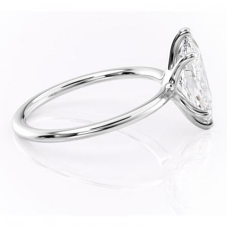 Inel de logodnă Helena din aur Alb 14kt cu moissanite tăietură marquise – Solitar rafinată pentru profil jos | Personalizează și configurează gratuit online [1]