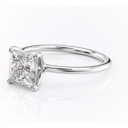 Inel de logodnă Helena din aur Alb 14kt cu moissanite tăietură princess – Solitar rafinată pentru profil jos | Personalizează și configurează gratuit online [6]