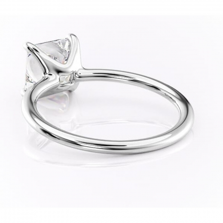 Inel de logodnă Helena din aur Alb 14kt cu moissanite tăietură princess – Solitar rafinată pentru profil jos | Personalizează și configurează gratuit online [3]