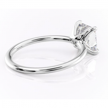 Inel de logodnă Helena din aur Alb 14kt cu moissanite tăietură princess – Solitar rafinată pentru profil jos | Personalizează și configurează gratuit online [2]