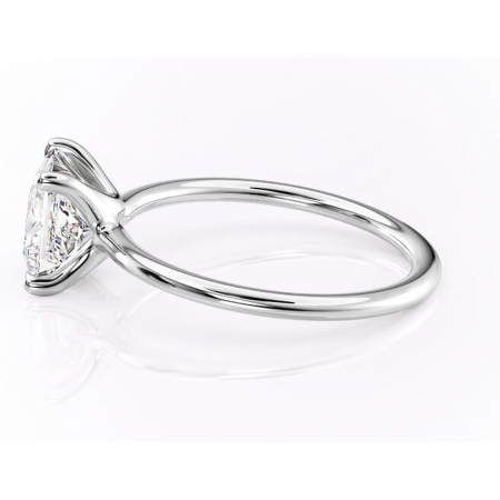 Inel de logodnă Helena din aur Alb 14kt cu moissanite tăietură princess – Solitar rafinată pentru profil jos | Personalizează și configurează gratuit online [5]