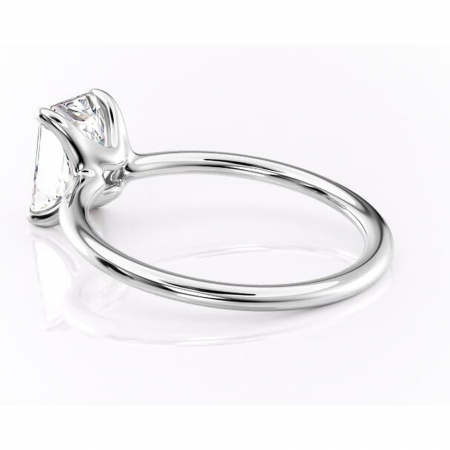 Inel de logodnă Helena din aur Alb 14kt cu moissanite tăietură radiantă – Solitar rafinată pentru profil jos | Personalizează și configurează gratuit online [4]