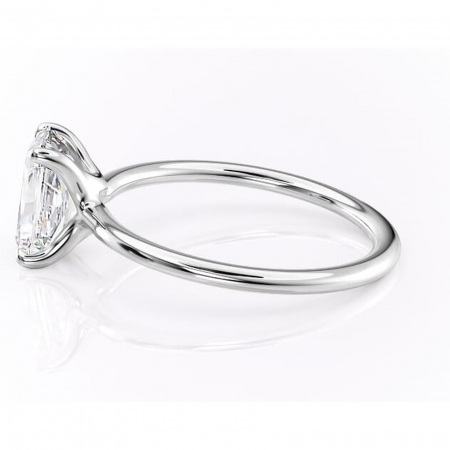 Inel de logodnă Helena din aur Alb 14kt cu moissanite tăietură radiantă – Solitar rafinată pentru profil jos | Personalizează și configurează gratuit online [5]