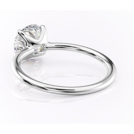Inel de logodnă Helena din aur Alb 14kt cu moissanite tăietură rotundă – Solitar rafinată pentru profil jos | Personalizează și configurează gratuit online [3]