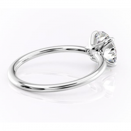 Inel de logodnă Helena din aur Alb 14kt cu moissanite tăietură rotundă – Solitar rafinată pentru profil jos | Personalizează și configurează gratuit online [2]