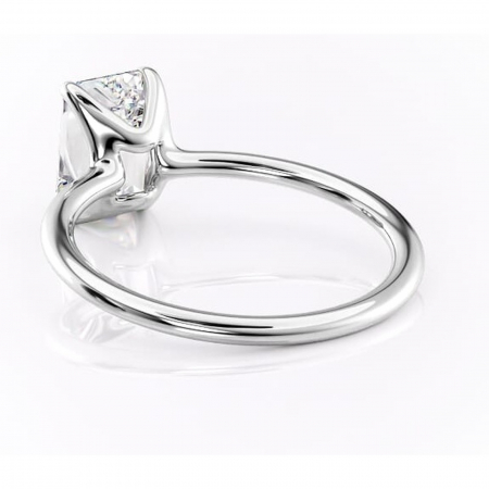 Inel de logodnă Helena din aur Alb 14kt cu moissanite tăietură smarald – Solitar rafinată pentru profil jos | Personalizează și configurează gratuit online [3]