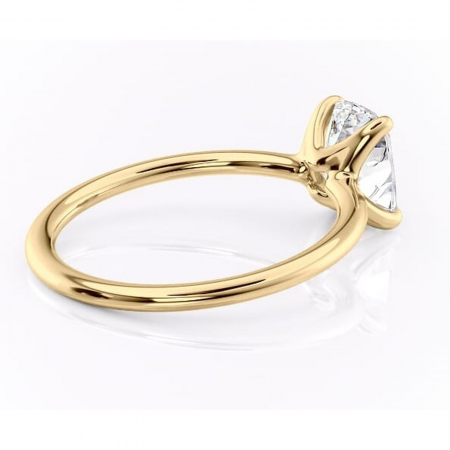 Inel de logodnă Helena din aur Galben 14kt cu moissanite tăietură asscher – Solitar rafinată pentru profil jos | Personalizează și configurează gratuit online [2]