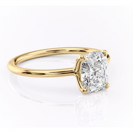 Aur galben - Inel de logodnă Helena din aur Galben 14kt cu moissanite tăietură asscher – Solitar rafinată pentru profil jos | Personalizează și configurează gratuit online