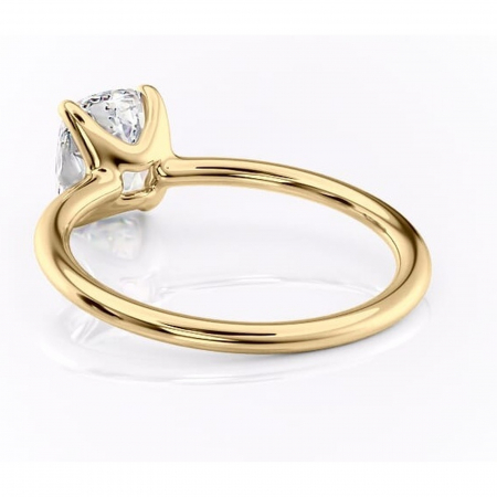 Inel de logodnă Helena din aur Galben 14kt cu moissanite tăietură asscher – Solitar rafinată pentru profil jos | Personalizează și configurează gratuit online [3]