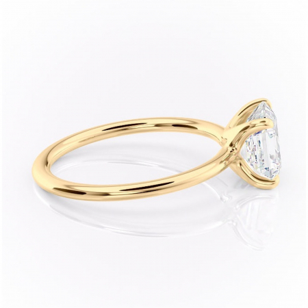 Inel de logodnă Helena din aur Galben 14kt cu moissanite tăietură asscher – Solitar rafinată pentru profil jos | Personalizează și configurează gratuit online [1]