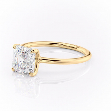 Inel de logodnă Helena din aur Galben 14kt cu moissanite tăietură asscher – Solitar rafinată pentru profil jos | Personalizează și configurează gratuit online [6]