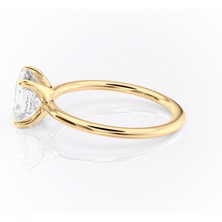 Inel de logodnă Helena din aur Galben 14kt cu moissanite tăietură asscher – Solitar rafinată pentru profil jos | Personalizează și configurează gratuit online [5]