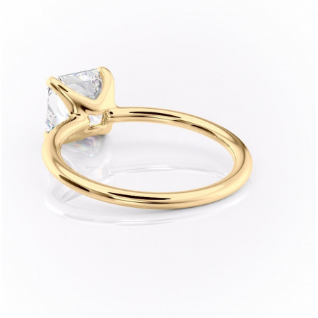 Inel de logodnă Helena din aur Galben 14kt cu moissanite tăietură asscher – Solitar rafinată pentru profil jos | Personalizează și configurează gratuit online [3]