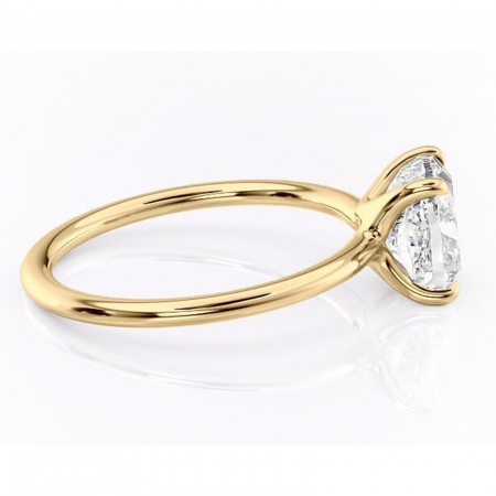 Inel de logodnă Helena din aur Galben 14kt cu moissanite tăietură pernă – Solitar rafinată pentru profil jos | Personalizează și configurează gratuit online [1]