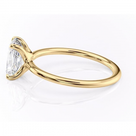 Inel de logodnă Helena din aur Galben 14kt cu moissanite tăietură radiantă – Solitar rafinată pentru profil jos | Personalizează și configurează gratuit online [5]