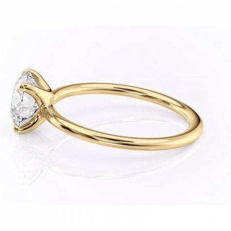 Inel de logodnă Helena din aur Galben 14kt cu moissanite tăietură rotundă – Solitar rafinată pentru profil jos | Personalizează și configurează gratuit online [5]