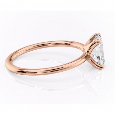 Inel de logodnă Helena din aur Rose 14kt cu moissanite tăietură asscher – Solitar rafinată pentru profil jos | Personalizează și configurează gratuit online [1]