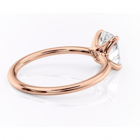 Inel de logodnă Helena din aur Rose 14kt cu moissanite tăietură asscher – Solitar rafinată pentru profil jos | Personalizează și configurează gratuit online [2]