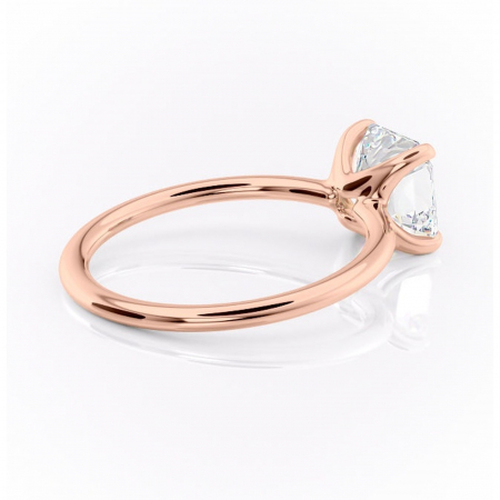 Inel de logodnă Helena din aur Rose 14kt cu moissanite tăietură asscher – Solitar rafinată pentru profil jos | Personalizează și configurează gratuit online [2]
