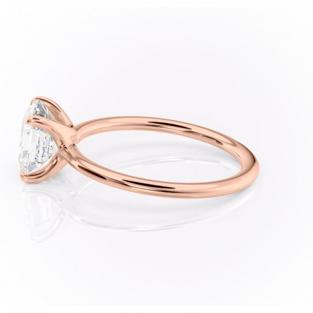 Inel de logodnă Helena din aur Rose 14kt cu moissanite tăietură asscher – Solitar rafinată pentru profil jos | Personalizează și configurează gratuit online [5]