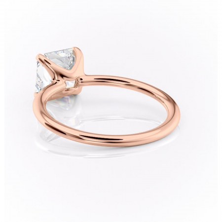Inel de logodnă Helena din aur Rose 14kt cu moissanite tăietură asscher – Solitar rafinată pentru profil jos | Personalizează și configurează gratuit online [3]