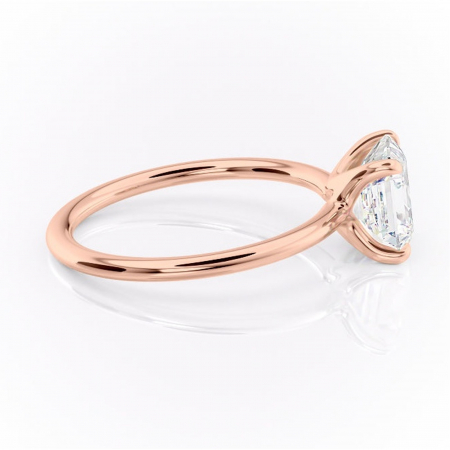 Inel de logodnă Helena din aur Rose 14kt cu moissanite tăietură asscher – Solitar rafinată pentru profil jos | Personalizează și configurează gratuit online [1]