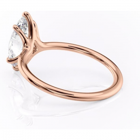 Inel de logodnă Helena din aur Rose 14kt cu moissanite tăietură marquise – Solitar rafinată pentru profil jos | Personalizează și configurează gratuit online [4]