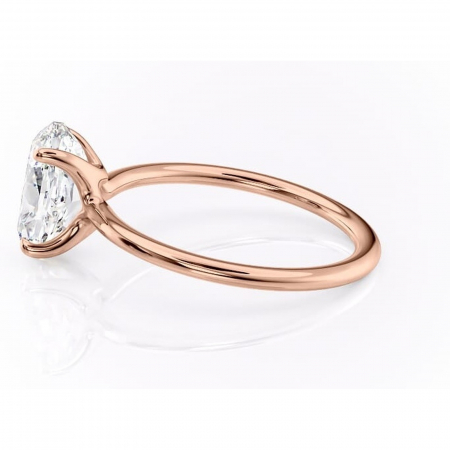Inel de logodnă Helena din aur Rose 18kt cu moissanite tăietură ovală – Solitar rafinată pentru profil jos | Personalizează și configurează gratuit online [5]