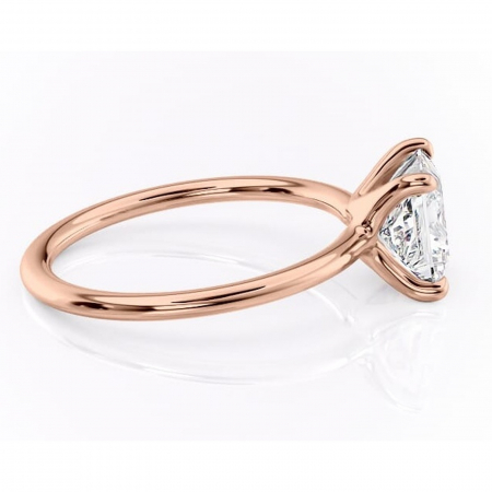 Inel de logodnă Helena din aur Rose 18kt cu moissanite tăietură princess – Solitar rafinată pentru profil jos | Personalizează și configurează gratuit online [1]