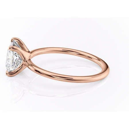 Inel de logodnă Helena din aur Rose 18kt cu moissanite tăietură princess – Solitar rafinată pentru profil jos | Personalizează și configurează gratuit online [5]