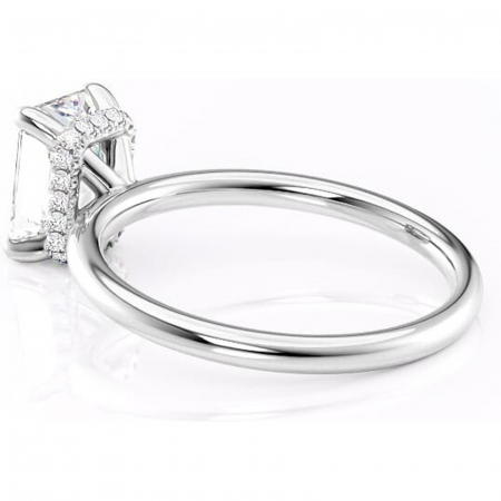 Inel de logodnă Indie din aur Alb 14kt cu moissanite tăietură radiantă – Solitar rafinată pentru profil înalt | Personalizează și configurează gratuit online [4]