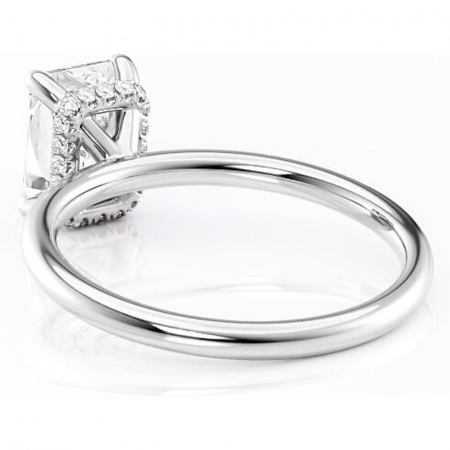 Inel de logodnă Indie din aur Alb 14kt cu moissanite tăietură radiantă – Solitar rafinată pentru profil înalt | Personalizează și configurează gratuit online [3]