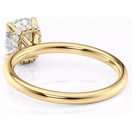 Inel de logodnă Indie din aur Galben 14kt cu moissanite tăietură pernă – Solitar rafinată pentru profil înalt | Personalizează și configurează gratuit online [3]