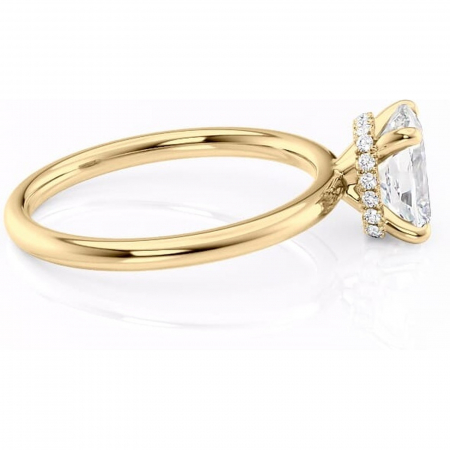 Inel de logodnă Indie din aur Galben 14kt cu moissanite tăietură pernă – Solitar rafinată pentru profil înalt | Personalizează și configurează gratuit online [1]