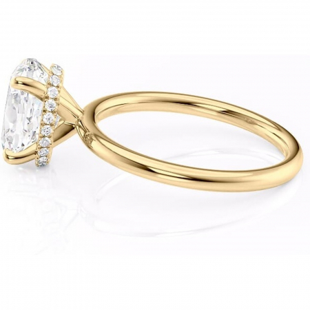 Inel de logodnă Indie din aur Galben 14kt cu moissanite tăietură ovală – Solitar rafinată pentru profil înalt | Personalizează și configurează gratuit online [5]