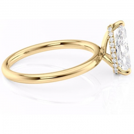 Inel de logodnă Indie din aur Galben 18kt cu moissanite tăietură pară – Solitar rafinată pentru profil înalt | Personalizează și configurează gratuit online [1]