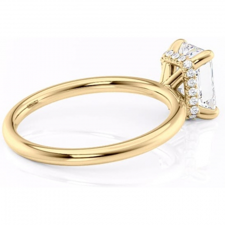 Inel de logodnă Indie din aur Galben 14kt cu moissanite tăietură radiantă – Solitar rafinată pentru profil înalt | Personalizează și configurează gratuit online [2]