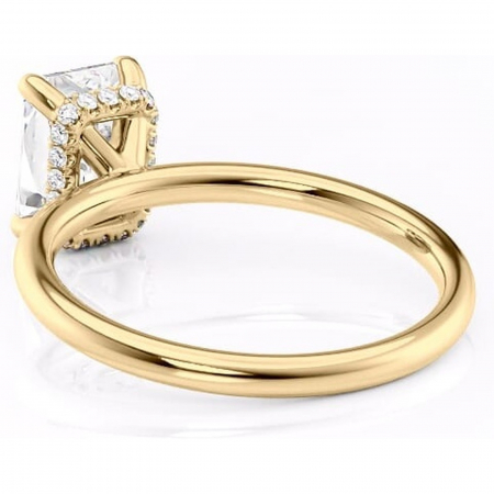 Inel de logodnă Indie din aur Galben 14kt cu moissanite tăietură radiantă – Solitar rafinată pentru profil înalt | Personalizează și configurează gratuit online [3]