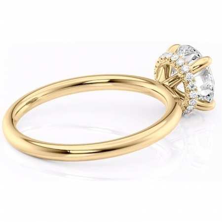 Inel de logodnă Indie din aur Galben 14kt cu moissanite tăietură rotundă – Solitar rafinată pentru profil înalt | Personalizează și configurează gratuit online [2]