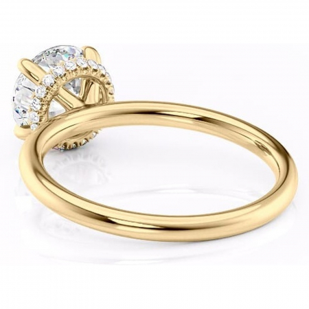 Inel de logodnă Indie din aur Galben 14kt cu moissanite tăietură rotundă – Solitar rafinată pentru profil înalt | Personalizează și configurează gratuit online [3]