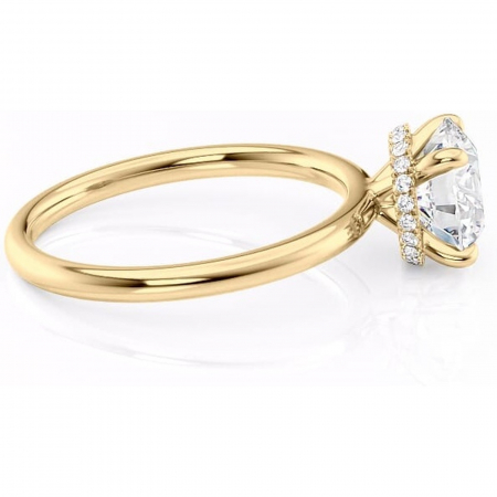 Inel de logodnă Indie din aur Galben 14kt cu moissanite tăietură rotundă – Solitar rafinată pentru profil înalt | Personalizează și configurează gratuit online [1]