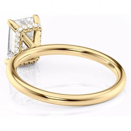 Inel de logodnă Indie din aur Galben 14kt cu moissanite tăietură smarald – Solitar rafinată pentru profil înalt | Personalizează și configurează gratuit online [3]