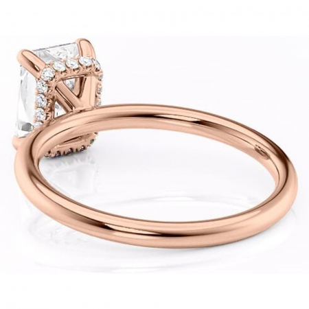 Inel de logodnă Indie din aur Rose 14kt cu moissanite tăietură radiantă – Solitar rafinată pentru profil înalt | Personalizează și configurează gratuit online [3]