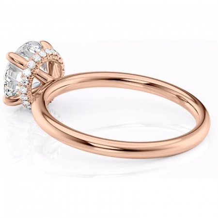 Inel de logodnă Indie din aur Rose 14kt cu moissanite tăietură rotundă – Solitar rafinată pentru profil înalt | Personalizează și configurează gratuit online [4]