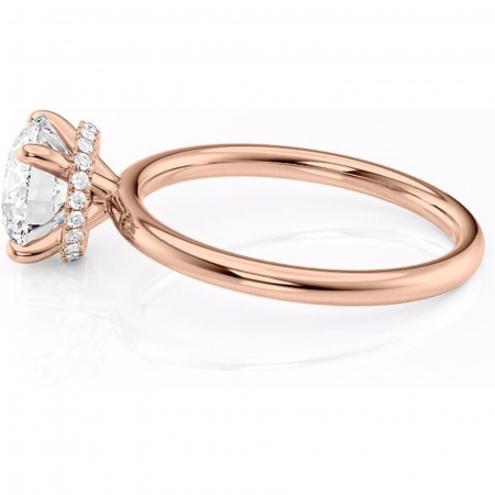 Inel de logodnă Indie din aur Rose 14kt cu moissanite tăietură rotundă – Solitar rafinată pentru profil înalt | Personalizează și configurează gratuit online [5]
